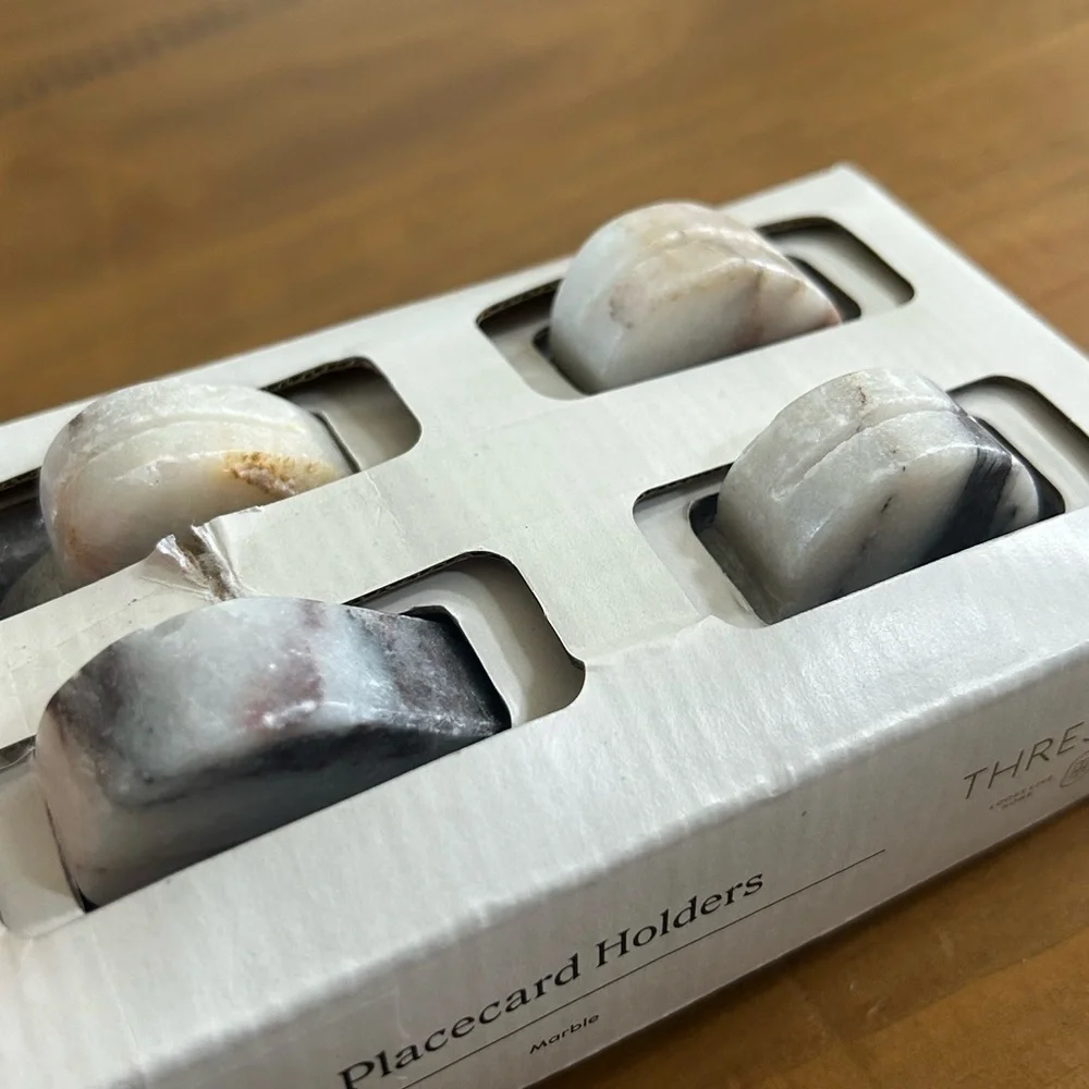 NWT Threshold Heart-Shaped Marble Place Card Holders